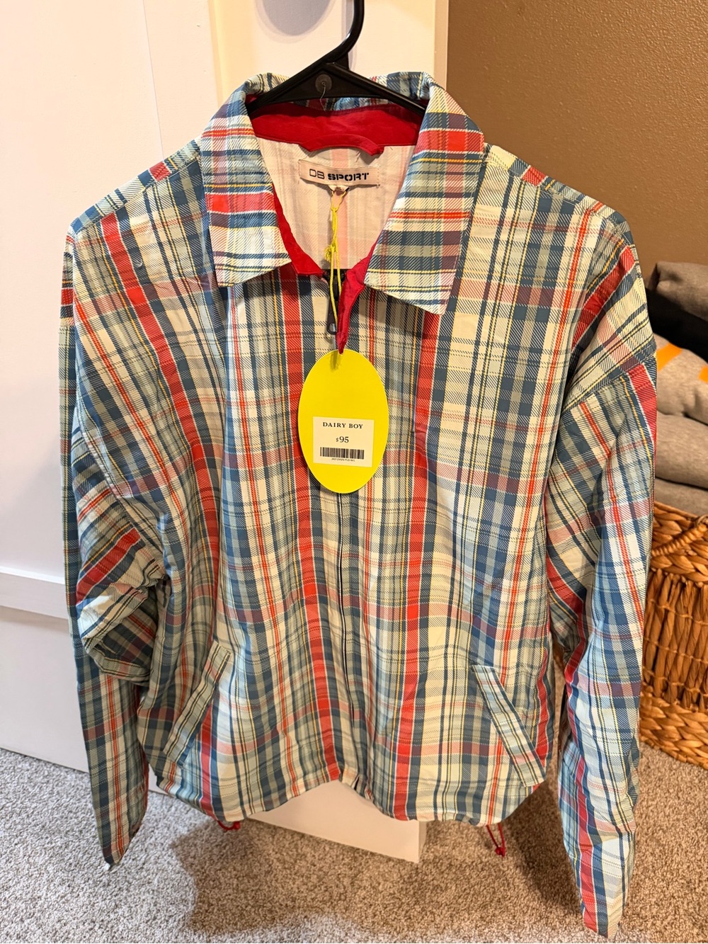 DB Sport Women’s Red & Blue Plaid Bomber Jacket
